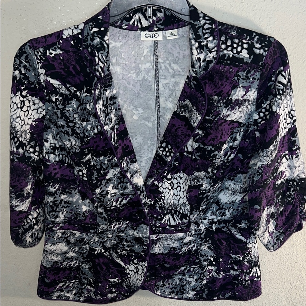 Cato Purple and Black Patterned Blazer